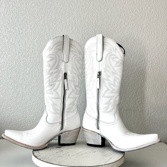 Lane MEGAN MORONEY Cowboy Boots Smokeshow Womens 10 White Western Cowgirl Tall - Picture 8 of 14